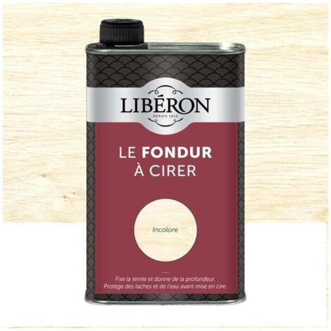 Fondur à cirer incolore 0.5 L – Cire pour bois dur – Application au pinceau – Rendement 10 m²/L – Temps de séchage 3h – Liberon