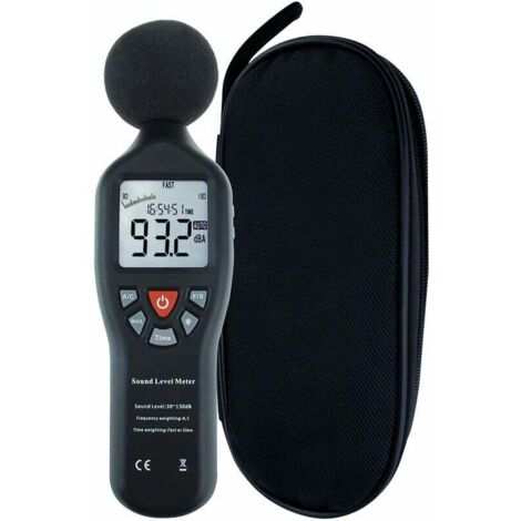 Fonometro, fonometro digitale portatile, misuratore di decibel professionale con display retroilluminato, alta precisione da 30 dB a 130 dB con funzione di registrazione dati