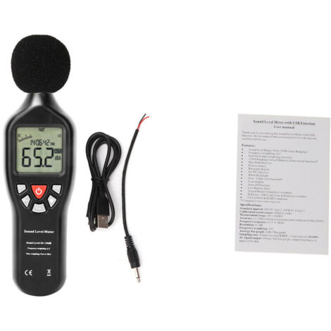 Fonometro professionale, data logger, tester audio del rumore 30dB-130dB