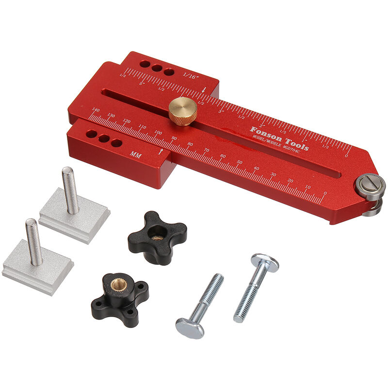 Drillpro - fonson – Guide de Table de scie Fine pour le travail du bois, 140mm, Règle en t Type Règle de Traçage Surface Anodisée Échelle Claire
