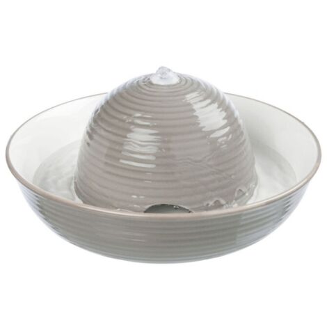 Fontaine à boire vital flow, en céramique 1,5 L/ø 28 × 12 cm, gris/blanc
