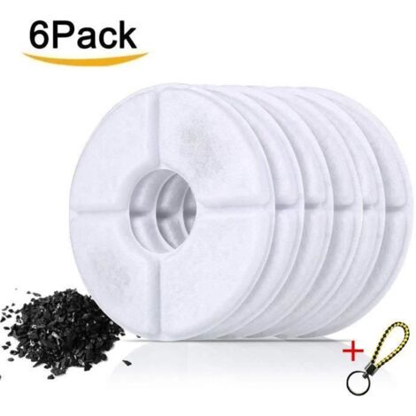 Fontaine à Chat 6 Filtre à Eau Filtre de Rechange, Filtre de Replacement pour Fontaines Flower Diamètre 12CM (Lot de 6)