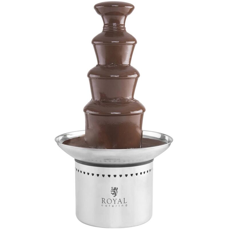 Royal Catering - Fontaine à chocolat fondue, acier, 4 étages, 230W