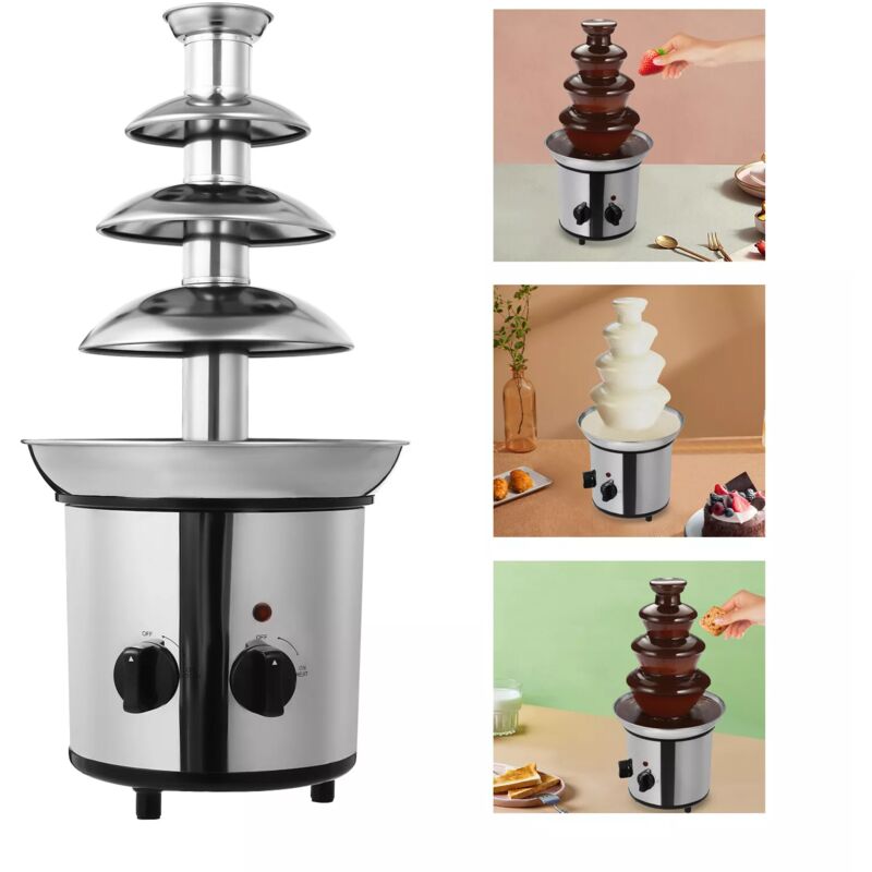 Fontaine à chocolat en acier inoxydable 170 W Capacité max. 1 kg Fondue au chocolat Fondue au chocolat Fontaine à fondre et à écoulement