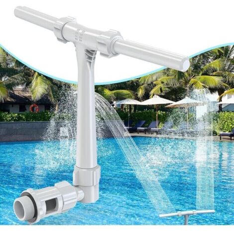 Fontaine à eau à double pulvérisation pour piscines hors sol/creusées, Accessoires de Piscine à Double Jet pour Piscine Hors Sol/souterraine, Fontaine de Piscine réglable 2 en 1 pour Piscine Hors Sol