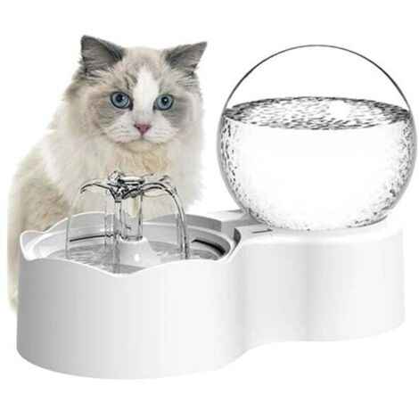 Fontaine à eau automatique pour chats avec robinet, fontaine à eau pour chiens avec filtre transparent