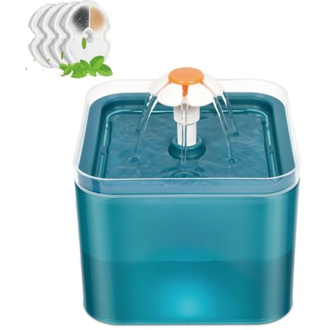 Fontaine à eau bleue pour chat 2L, fontaine pour animaux de compagnie ultra silencieuse avec