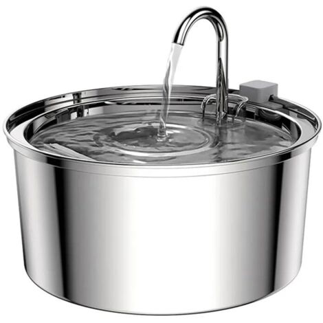 Fontaine a Eau Chat 3.2L, Fontaine à Eau Chat INOX avec Pompe Ultra-Silencieuse, Distributeur Fontaine a Eau pour Chien, 1 Filtre & 1 Éponge Inclus