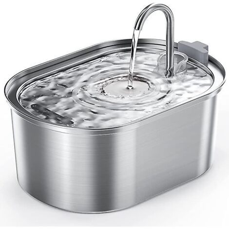 fontaine A Eau Chat En Acier Inoxydable, 3,2l Fontaine  Eau Pour Chat Automatique Avec Pompe Silencieuse, Conception Passe Au Lave-vaisselle, Conv