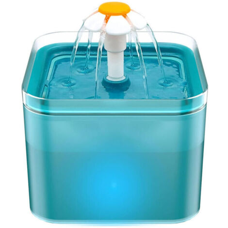 Fontaine a Eau Chat, Fontaine à Eau pour Chat Ultra Silencieux, Fontaine a Eau avec Lumière LED, 2 litres, Filtration Multiple, Fournir de l'eau Courante, Trois Modes D'écoulement de l'eau--TRIMEC