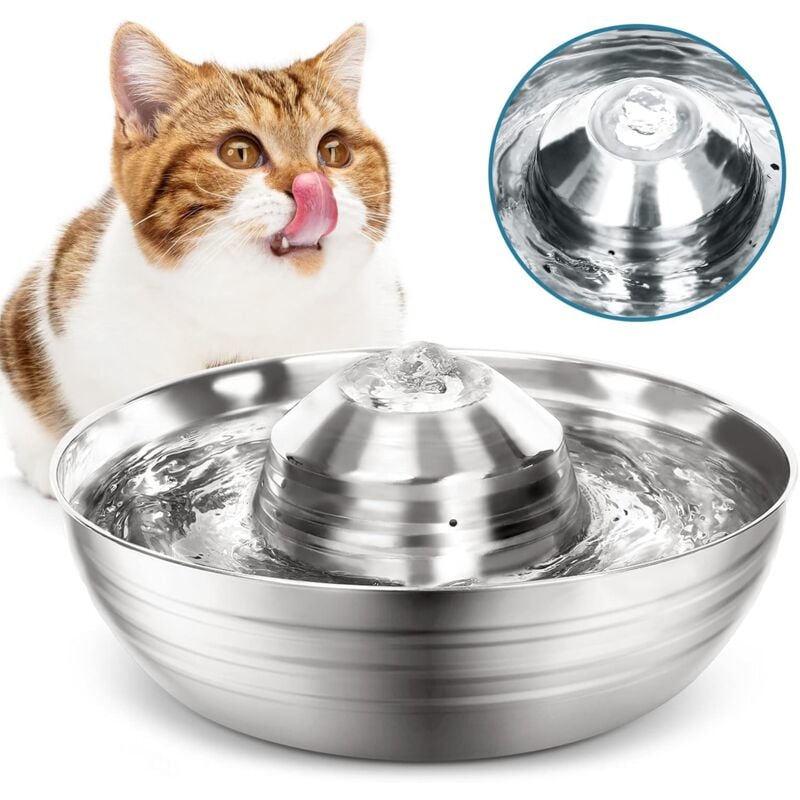 Fontaine a Eau Chat, Fontaine pour Chat Silencieuse en 4 étapes 2L, Fontaine à Eau pour Chat avec Pompe et Filtre