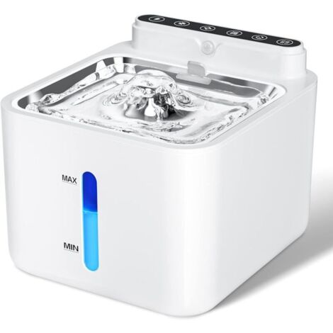 Fontaine à Eau Chat mit Bewegungssensor, 3,2 L Katzenbrunnen, kabellos, wiederaufladbar, integrierter Lithium-Akku mit 2600 mAh, leise Pumpe und Filter