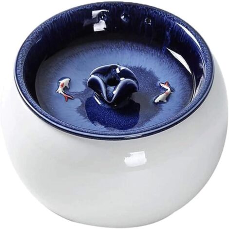 Fontaine à eau en céramique pour chats, avec 2 jeux de filtres de rechange et distributeur d'eau moussante automatique. Facile à nettoyer.