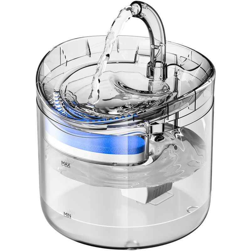 Fontaine à eau et distributeur d'eau pour chat Fontaine à eau pour chat distributeur d'eau pour chien 1.8L fontaine à boire automatique pour animaux