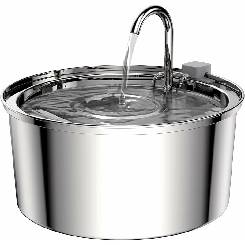 Fontaine à Eau pour Chat 3.2L, Fontaine pour Chat en Acier Inoxydable