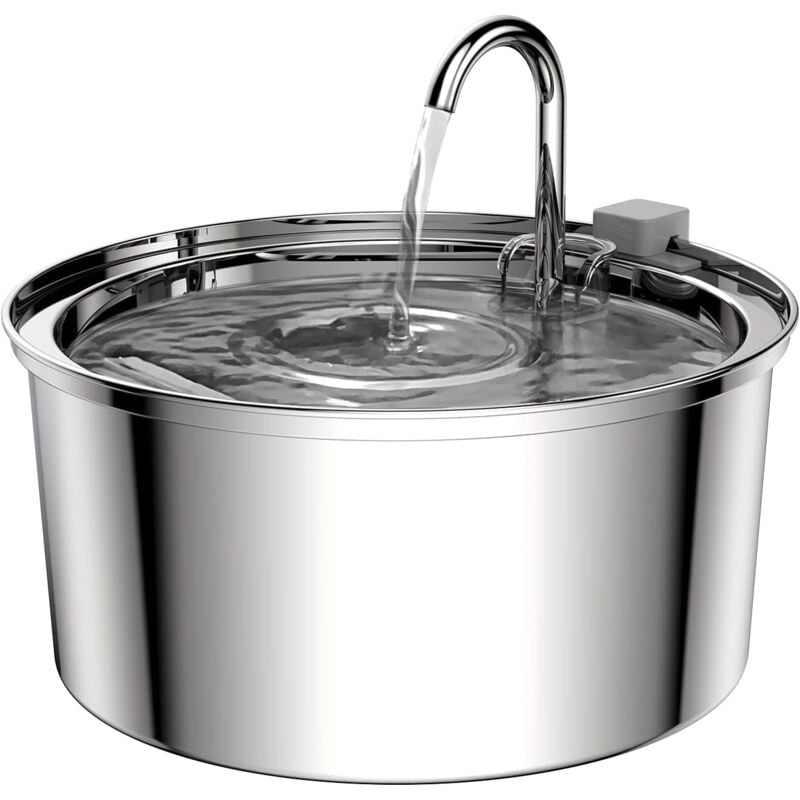 Fontaine à Eau pour Chat 3,2L, Fontaine pour Chat en Acier Inoxydable, avec Pompe améliorée et 1 filtres de Rechange