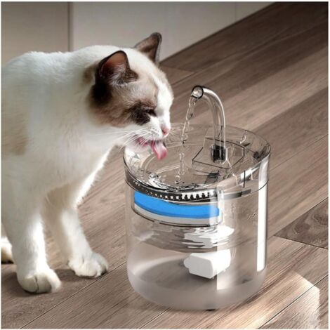 Fontaine à eau pour chat à piles, fontaine silencieuse sans fil de 2 L pour chats d'intérieur, fontaine à eau facile à nettoyer pour chats d'intérieur, idéale pour les petits animaux
