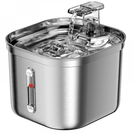 Fontaine À Eau Pour Chat - Acier Inoxydable 304 - Pompe Ultra-Silencieuse 30 dB - Filtre 3 Couches - Capacité 2,2 L - Pour Chats Et Chiens