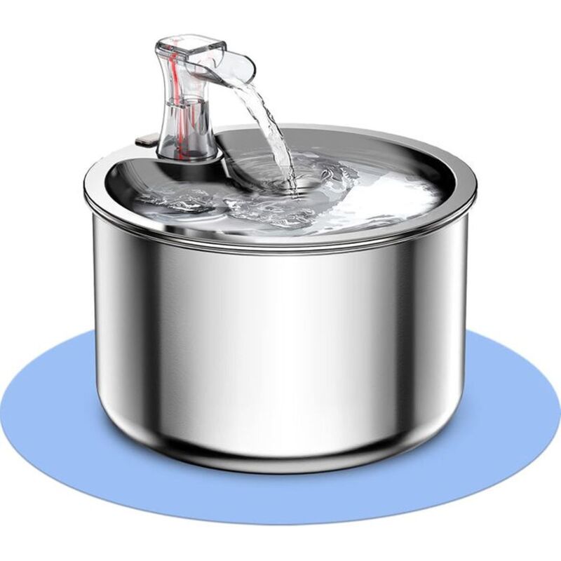 Tuserxln - Fontaine à Eau pour Chat Chien, Distributeur Eau pour Chat Ultra Silencieux, Fontaine à Boire Automatique en Acier Inoxydable