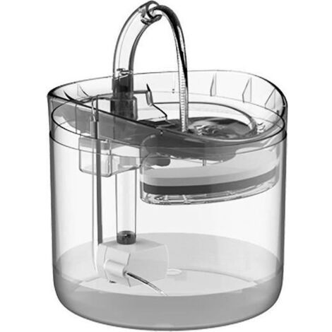 Fontaine à Eau pour Chat et Chien HAUTSTORE - 1.8L - Pompe Silencieuse - 2 Modes d\'eau - Filtre Triple