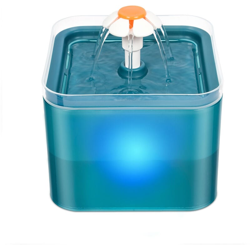 Fontaine a Eau pour Chat Filtre d'Eau 1.5W 2L/67.64OZ led Cycle Automatique Avec Adaptateur Vert