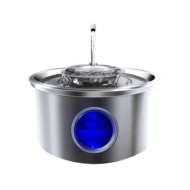 Fontaine à eau pour chat, fontaine à eau pour chat en acier inoxydable de 3,2 litres et bol amovible, fontaine pour animaux de compagnie avec fenêtre