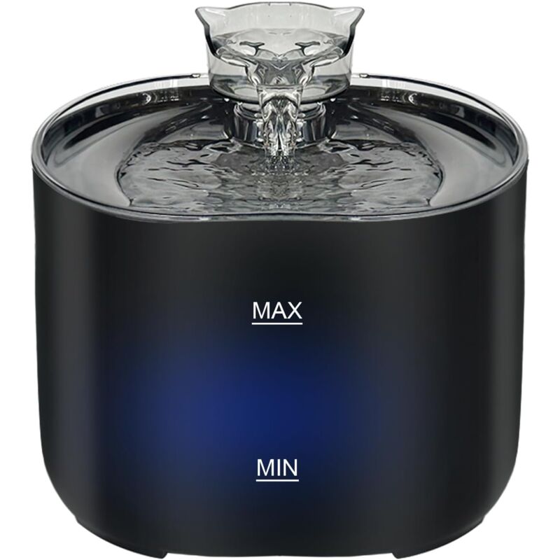 Fontaine à eau pour chat : fontaines à eau ultra silencieuses de 2,2 L/74 oz avec bec verseur en forme de chat, fontaine à eau pour animaux avec