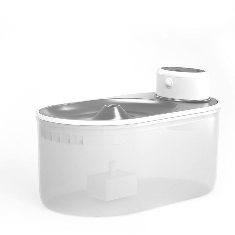 Fontaine à eau sans fil pour chat en acier inoxydable, fontaine à eau pour animaux de compagnie alimentée par batterie rechargeable de 3,0 L/102 oz