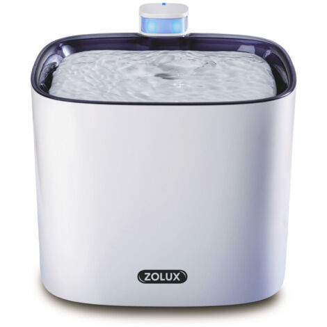 Fontaine à eau silencieuse 3 litres pour chats et petits chiens – Système de débordement – Design compact – Branchement USB – Zolux