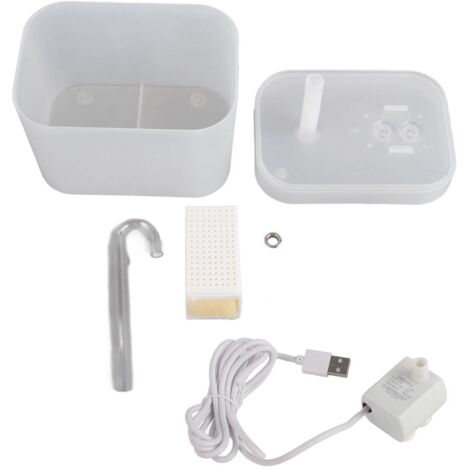 Fontaine à eau silencieuse pour chat 1.5L, fontaine automatique avec circulation, bec verseur coudé, design transparent blanc, fontaine à eau pour animaux