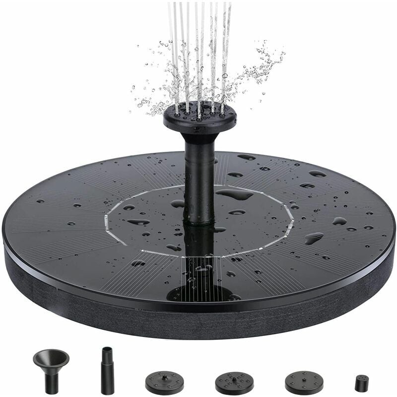 Fei Yu - Fontaine à énergie solaire Pompe à eau solaire Panneau flottant Jardin Paysage Kit d'arrosage d'étang de jardin Noir 16 cm de diamètre,