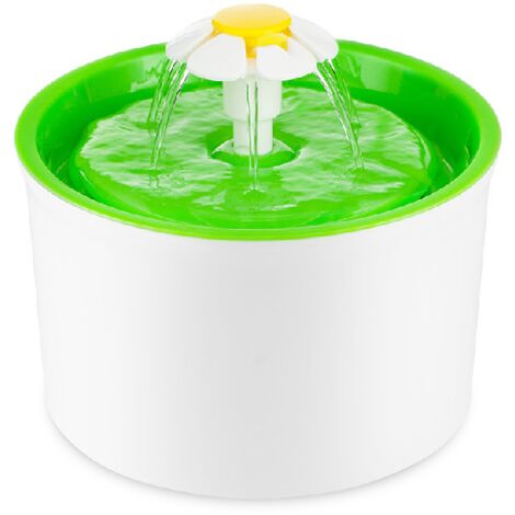 Fontaine à fleurs avec filtre triple action, fontaine à eau pour chat, 3 L, verte