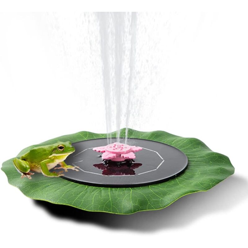 Fontaine à pompe pour fontaine à eau en forme de feuille de lotus, fontaine à pompe solaire améliorée de 3 W avec buse rotative 3 en 1, fontaine à