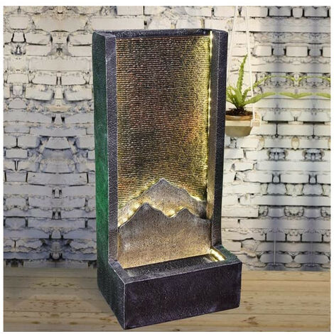 Fontaine Alpes XL avec LED - Noir et doré - H 100 cm - Livraison gratuite - Doré