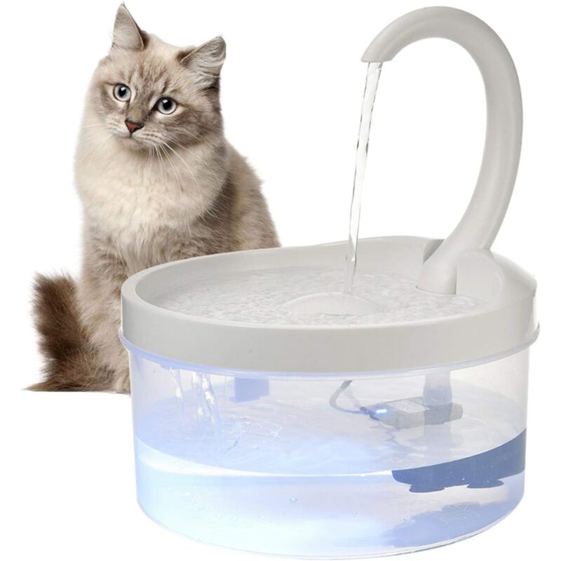 Fontaine à boire pour chat avec filtre Distributeur d'eau automatique Pompe à eau usb pour animaux de compagnie Boire avec lumière led Bol d'eau