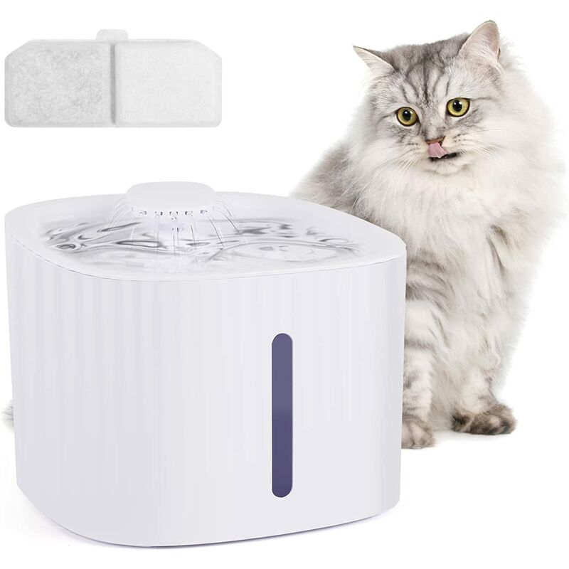 Fontaine à Boire pour Chat,Fontaine Chats et Chiens 3L avec fenêtre de Niveau d'eau,Filtre Organique Distributeur Fontaine d'eau pour Animaux de