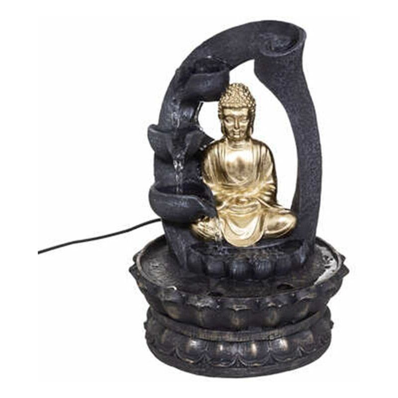 Atmosphera - Fontaine Bouddha Ambiance Zen 27cm Noir & Or