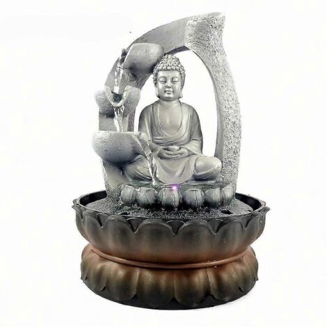 Fontaine Bouddha en résine avec éclairage LED