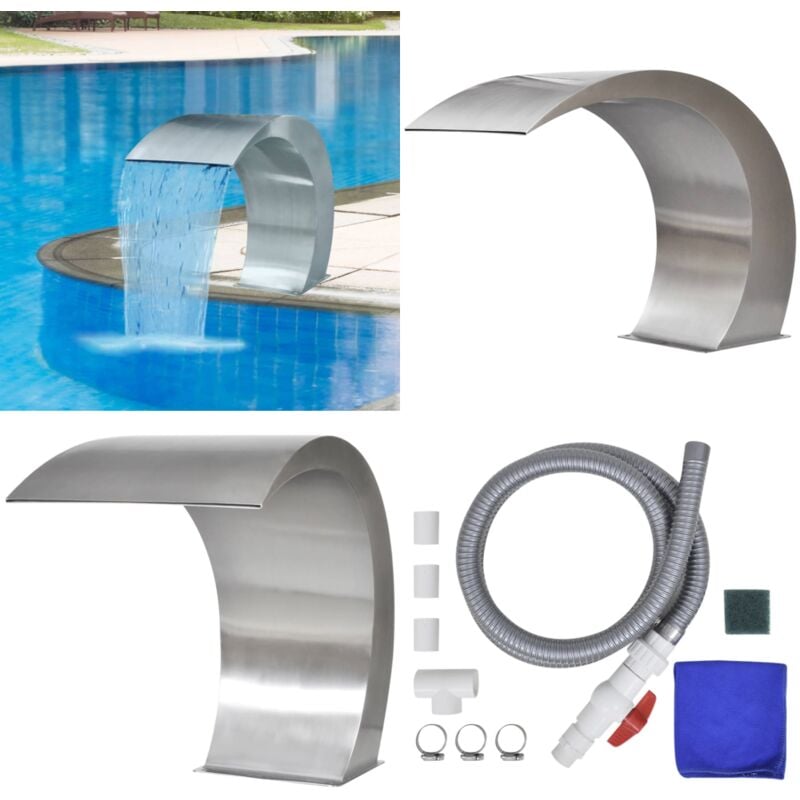 Vidaxl - Fontaine cascade de piscine Acier inoxydable 45 x 30 x 60 cm - fontaine de piscine - fontaines de piscine - Home & Living - Argent