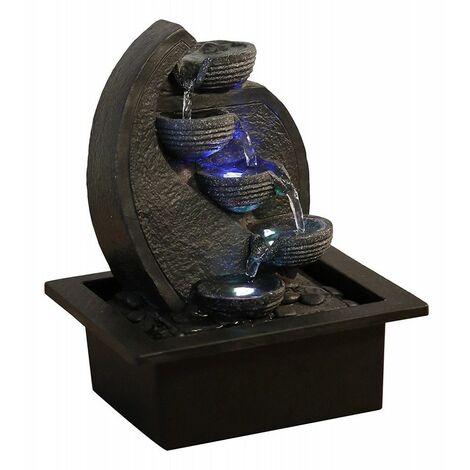 Fontaine Cascade - Zen'Light - H 26 cm - Livraison gratuite - Noir