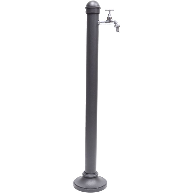 Fonderia Bongiovanni - Fontaine colonne Enna en fonte d'acier gris avec robinet en laiton chrome
