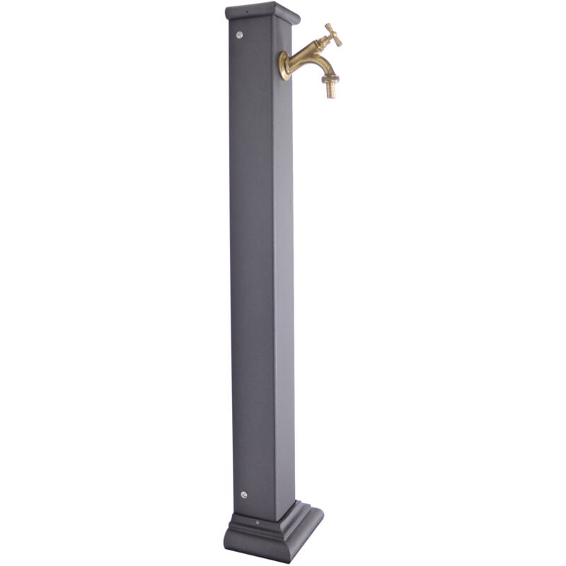 Fontaine colonne Sparta en aluminium pour la maison et le jardin avec robinetterie en laiton finition de votre choix : bruni