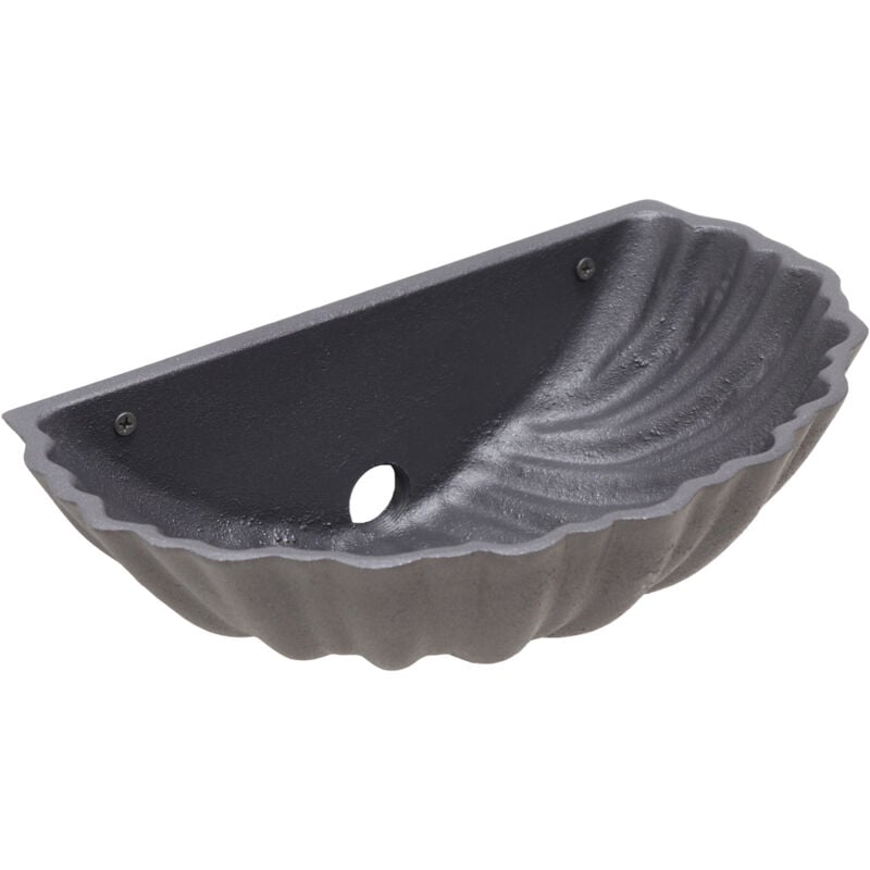 Fonderia Bongiovanni - Fontaine de baignoire murale Conchiglia en fonte grise