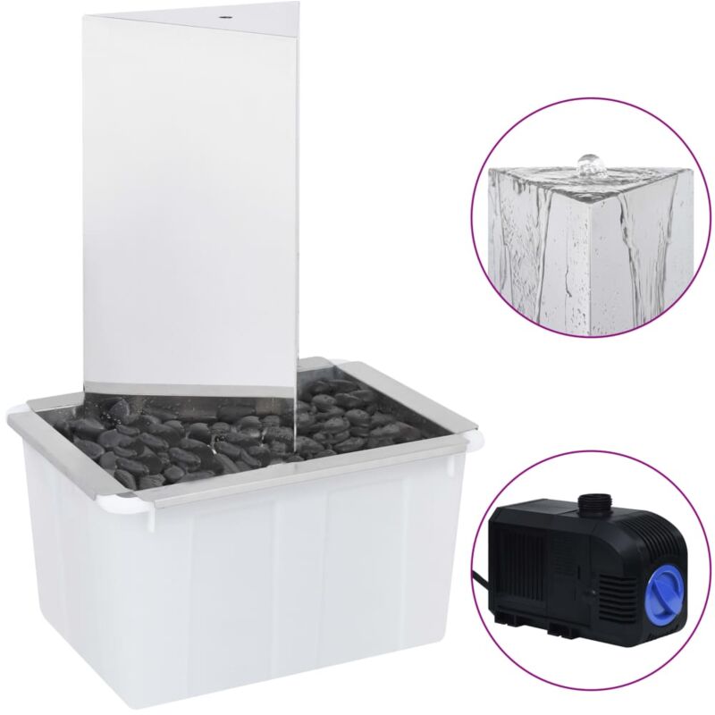 Vidaxl - Fontaine de jardin et pompe Acier inoxydable 76 cm Triangulaire