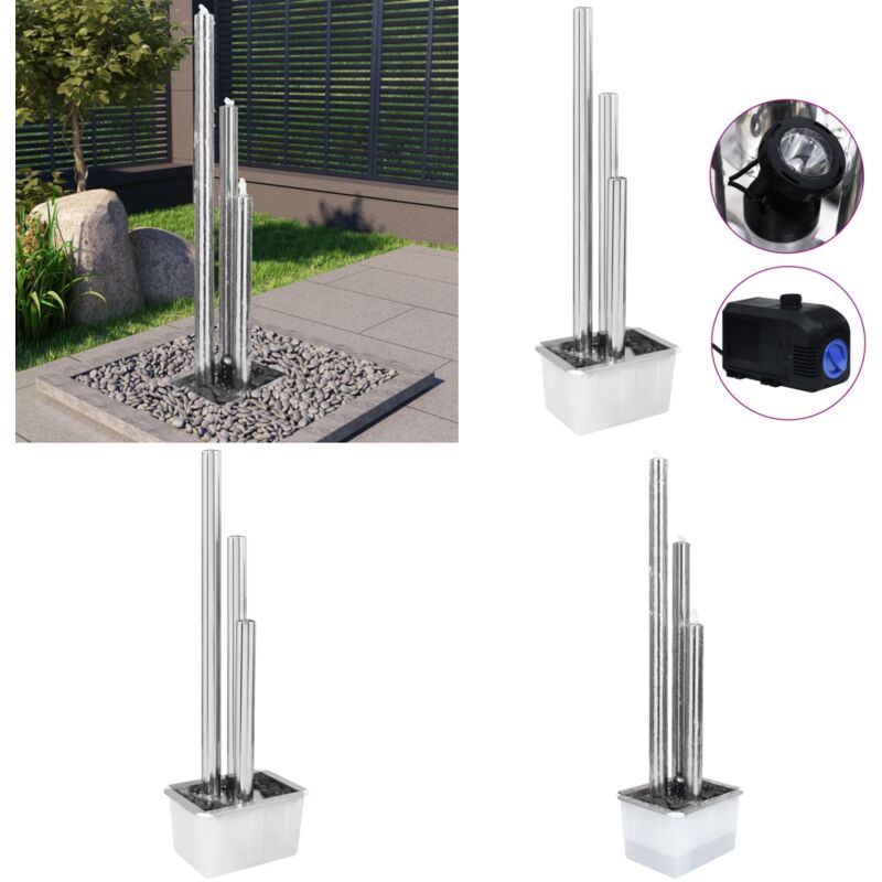 Vidaxl - Fontaine de jardin Argenté 48x34x153 cm Acier inoxydable - fontaine de jardin - fontaines de jardin - Home & Living - Argent