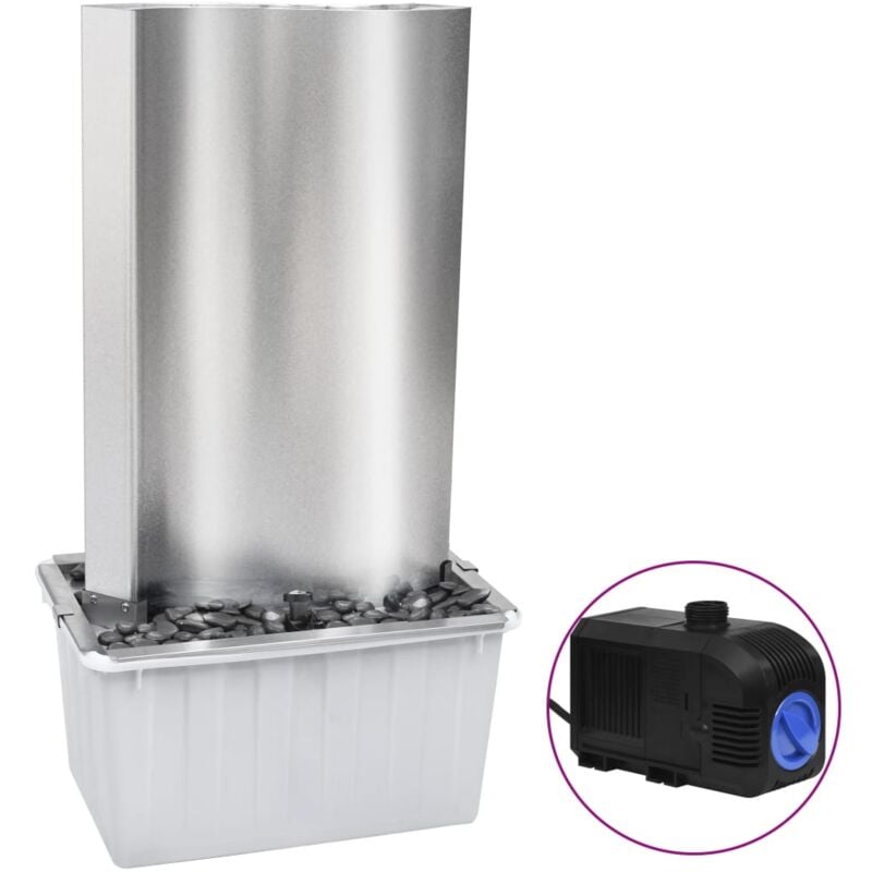 Vidaxl - Fontaine de jardin Argenté 60,2x37x122,1 cm Acier inoxydable