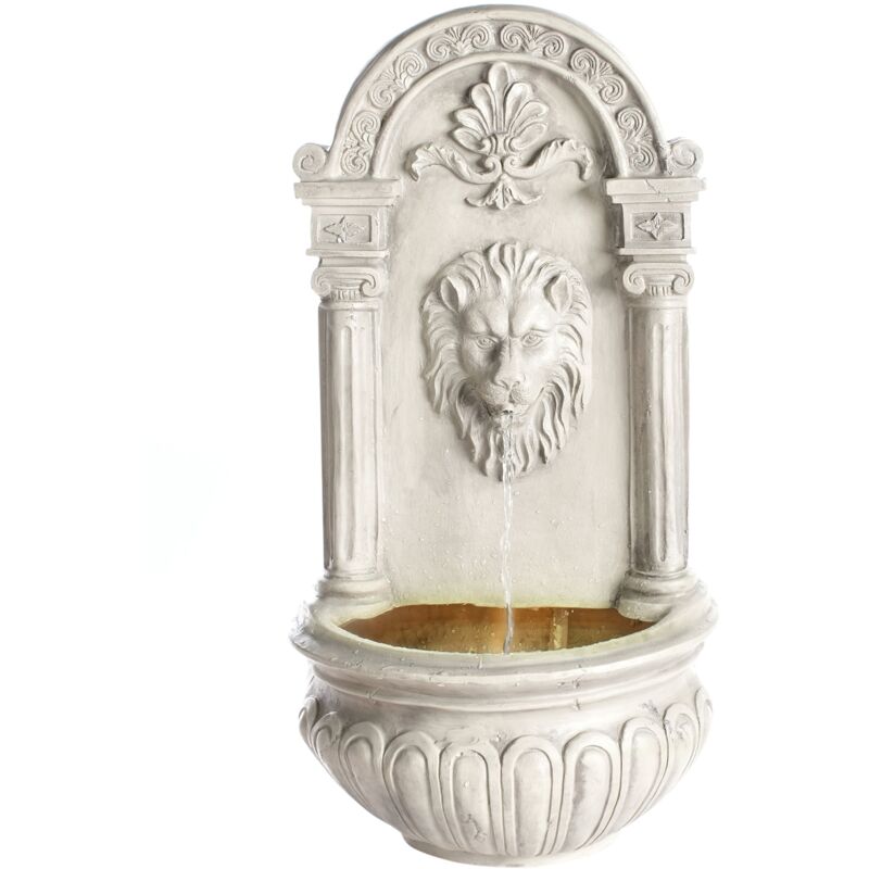 Beliani - Fontaine de Jardin avec led en Résine Accessoire Extérieur Beige Marmore