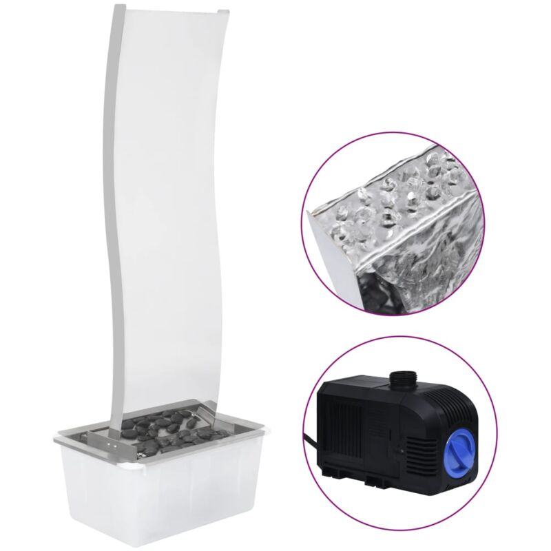 Vidaxl - Fontaine de jardin avec pompe Acier inoxydable 130 cm Courbé