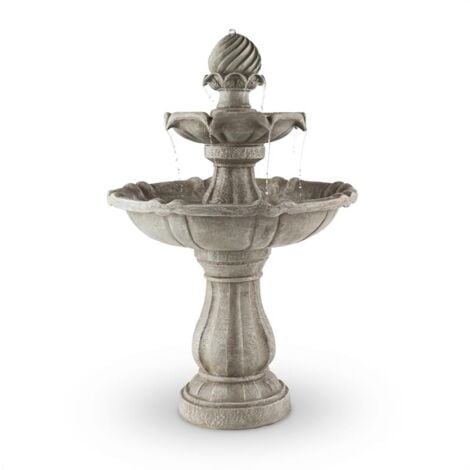 Fontaine de jardin - Blumfeldt Springbrunnen - Fontaine décorative - 60x90cm 3W batterie solaire - Fontaine solaire - Gris