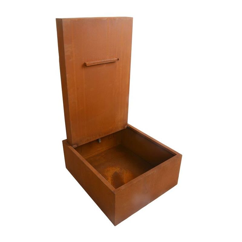 Estexo - Fontaine de jardin en acier Corten aspect rouille 77 x 66 x 128 cm